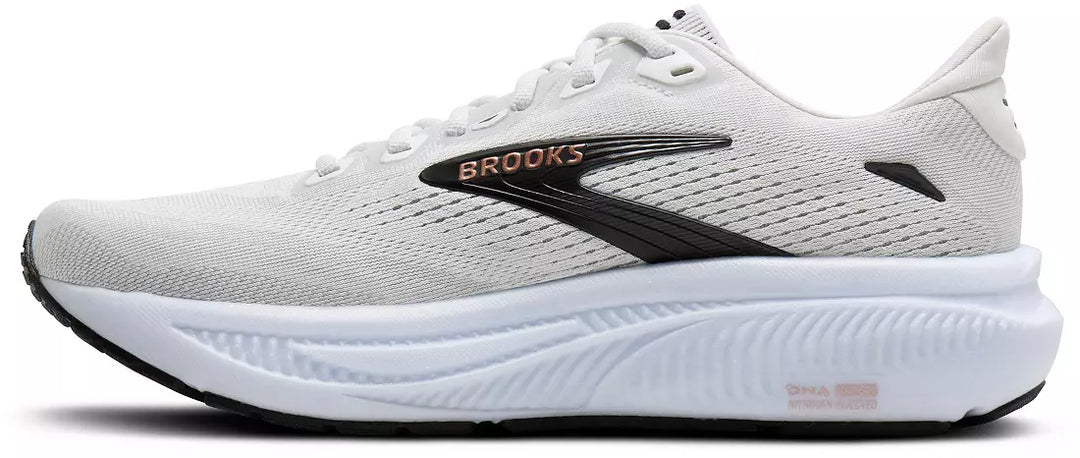 Brooks Women's Ghost 18 (Extra Wide) - White/Black/Rose Gold