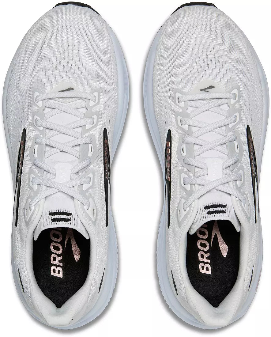 Brooks Women's Ghost 18 (Extra Wide) - White/Black/Rose Gold