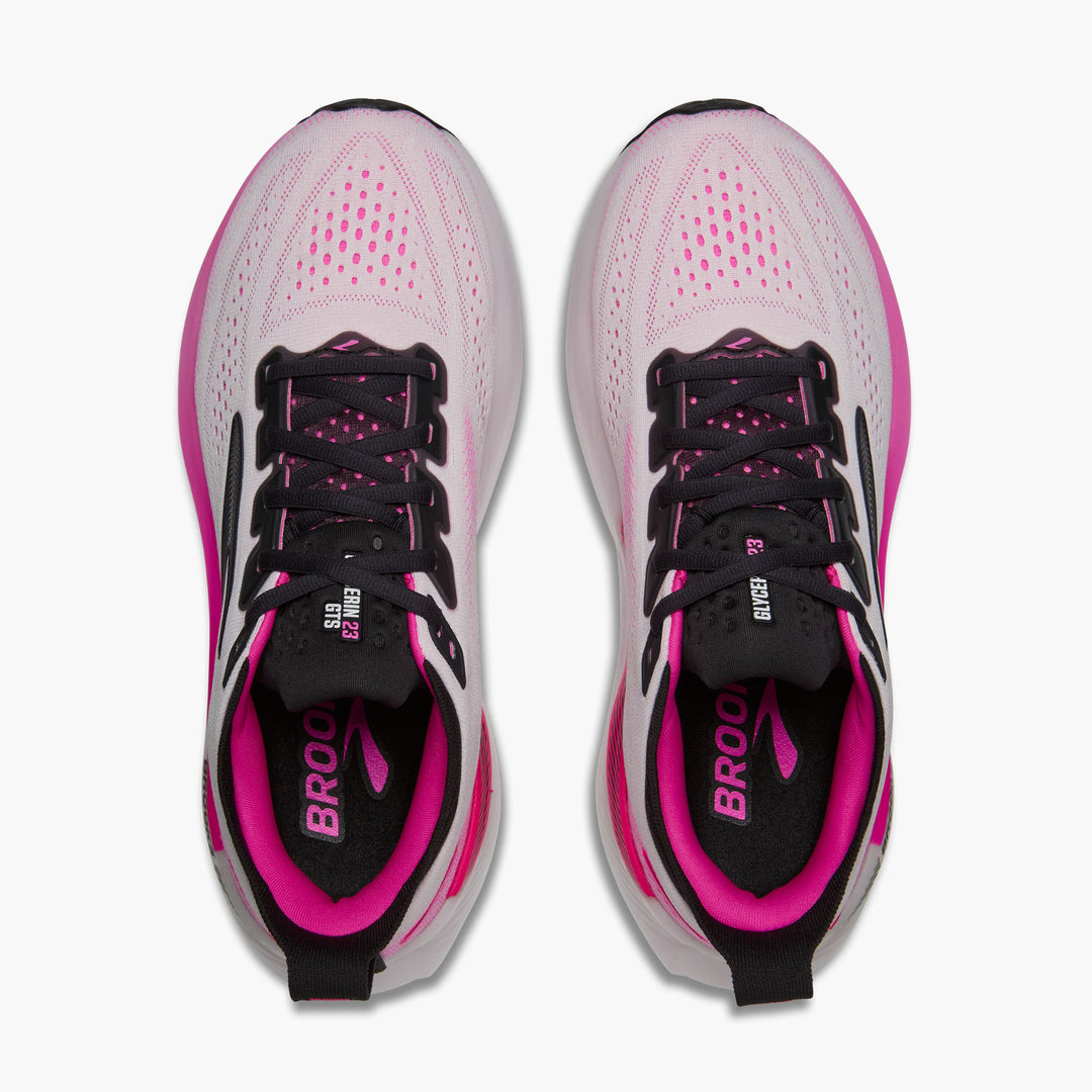 Brooks Glycerin GTS 23 para mujer - Blanco/Phantom/Rosa cibernético