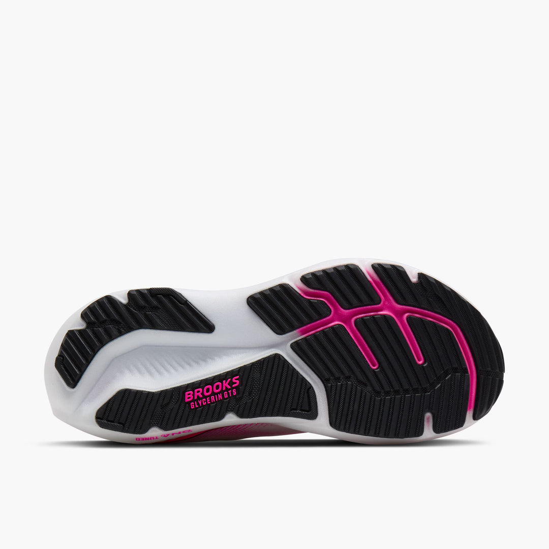 Brooks Glycerin GTS 23 para mujer - Blanco/Phantom/Rosa cibernético