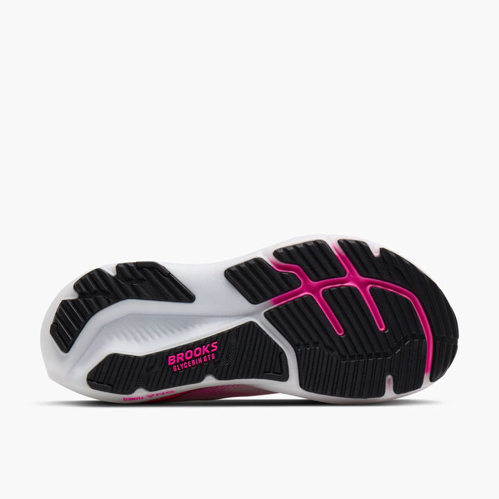 Brooks Glycerin GTS 23 para mujer - Blanco/Phantom/Rosa cibernético