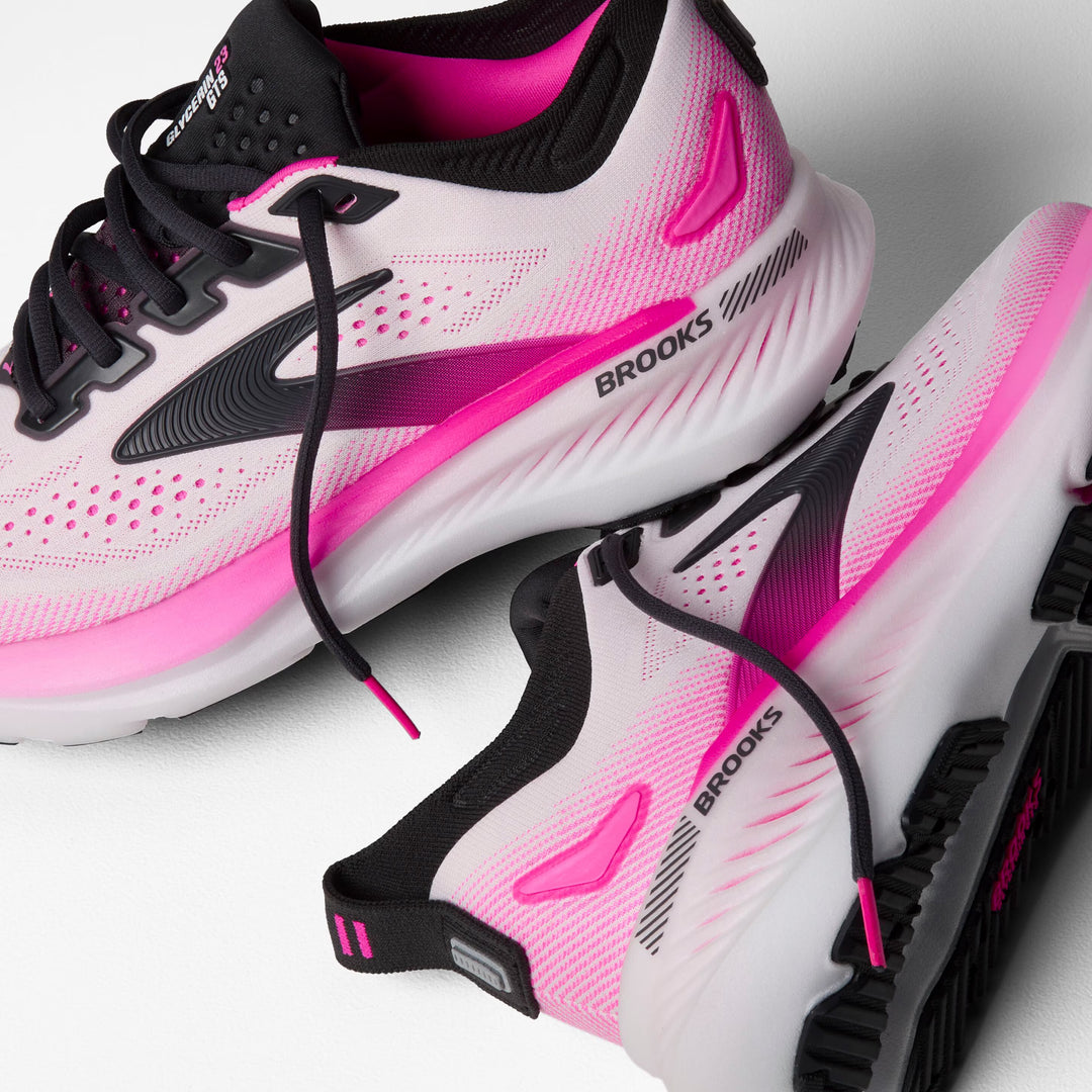 Brooks Glycerin GTS 23 para mujer - Blanco/Phantom/Rosa cibernético