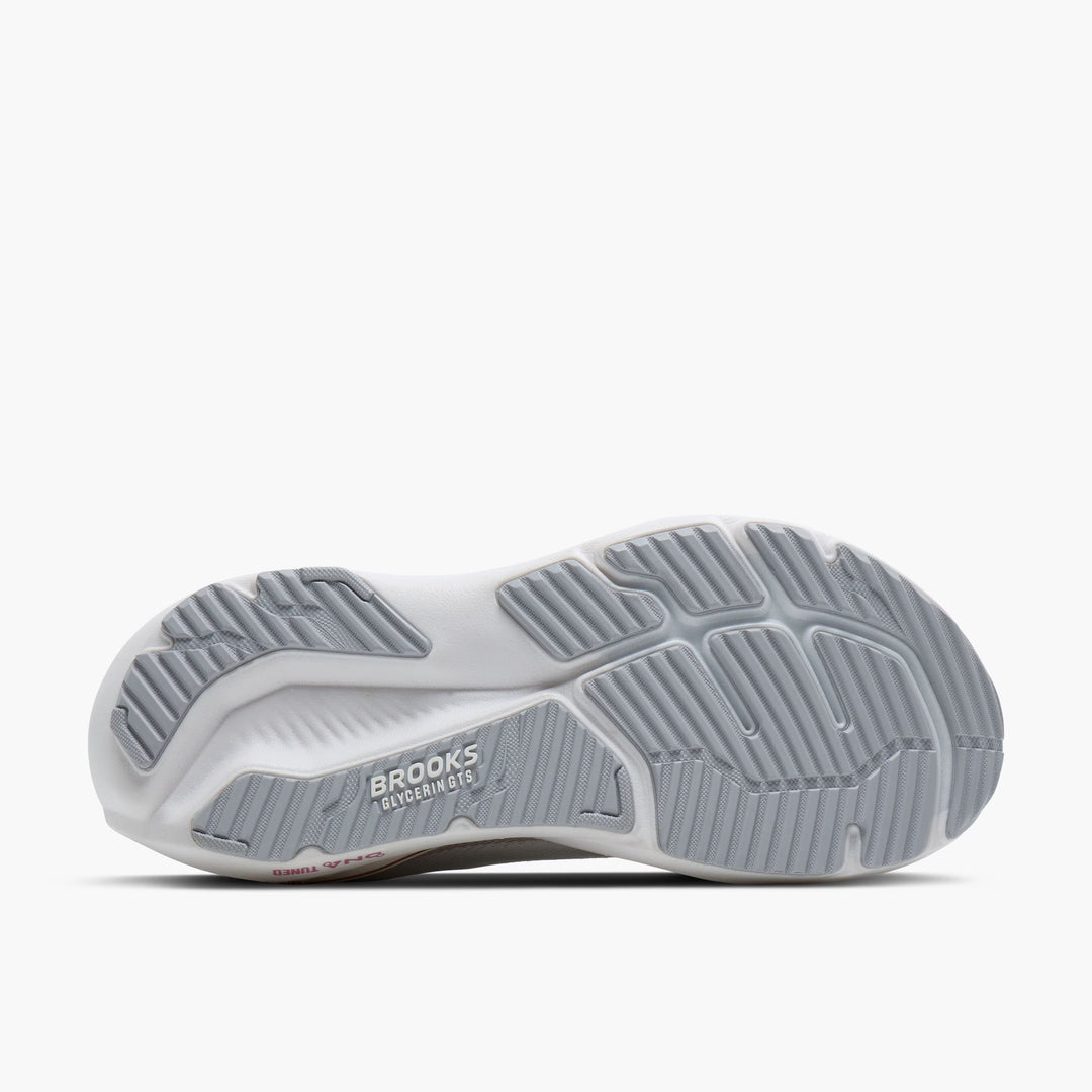 Women's Brooks Glycerin GTS 23 WIDE - White/Harbor Mist/Metallic