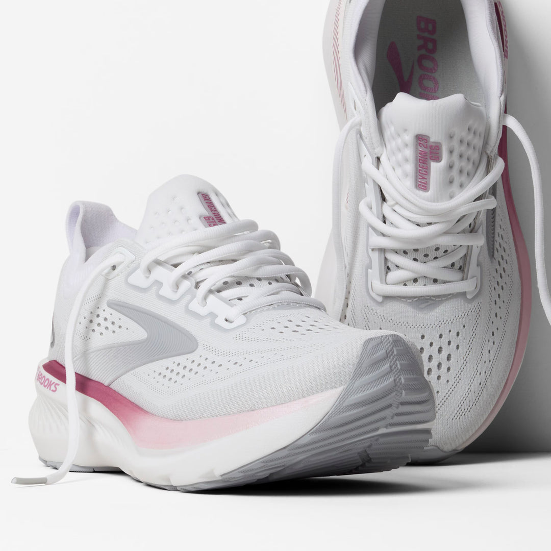 Brooks Glycerin GTS 23 para mujer - Blanco/Marrón niebla/Metálico