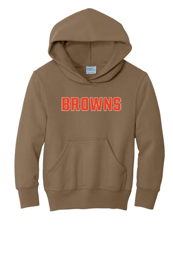 Sudadera con capucha y forro polar básico para jóvenes de fútbol bandera Browns Port &amp; Company® (PC90YH)