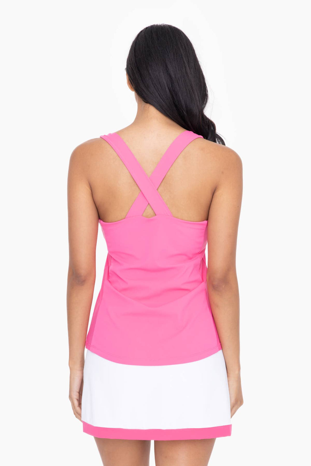 Mono B - V-Neck Active Tank Top - Hot Pink WOMEN