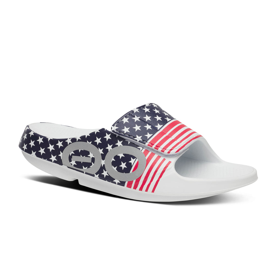 Oofos OOahh Sport Flex Limited - USA All-In Run - Slide Sandals (1553USA26)
