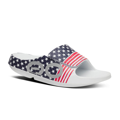 Oofos OOahh Sport Flex Limited - USA All-In Run - Slide Sandals (1553USA26)