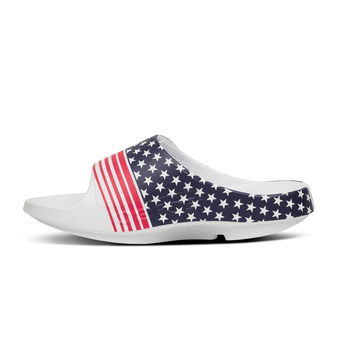 Oofos OOahh Sport Flex Limited - USA All-In Run - Slide Sandals (1553USA26)