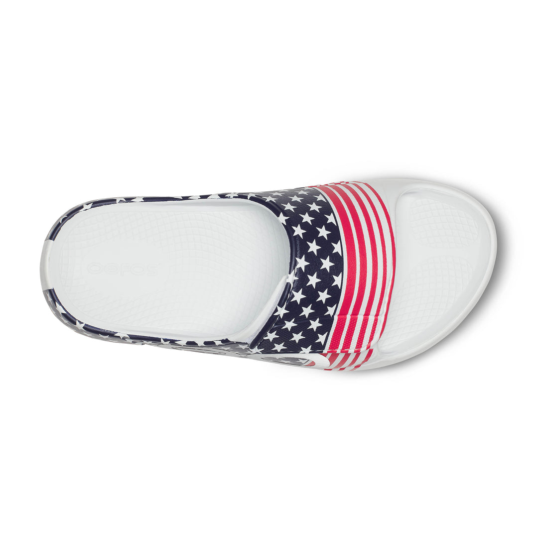 Oofos OOahh Sport Flex Limited - USA All-In Run - Slide Sandals (1553USA26)