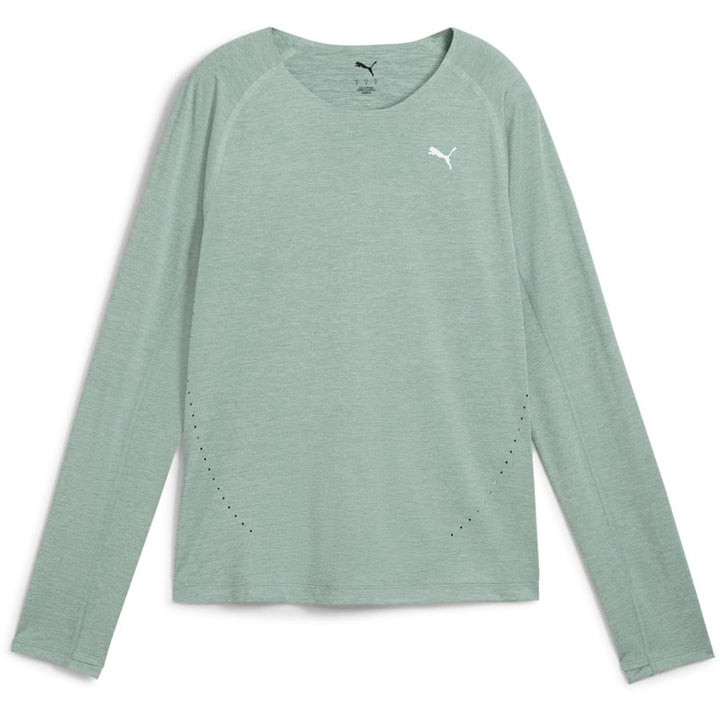 Puma Run Cloudspun Long Sleeve - Green Moon Heather - WOMEN