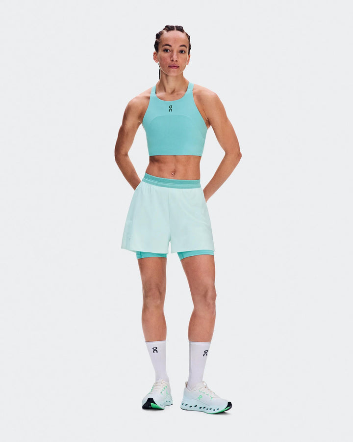 ON Women's 3" Performance 2/1 Shorts - Flurry Aquamarine