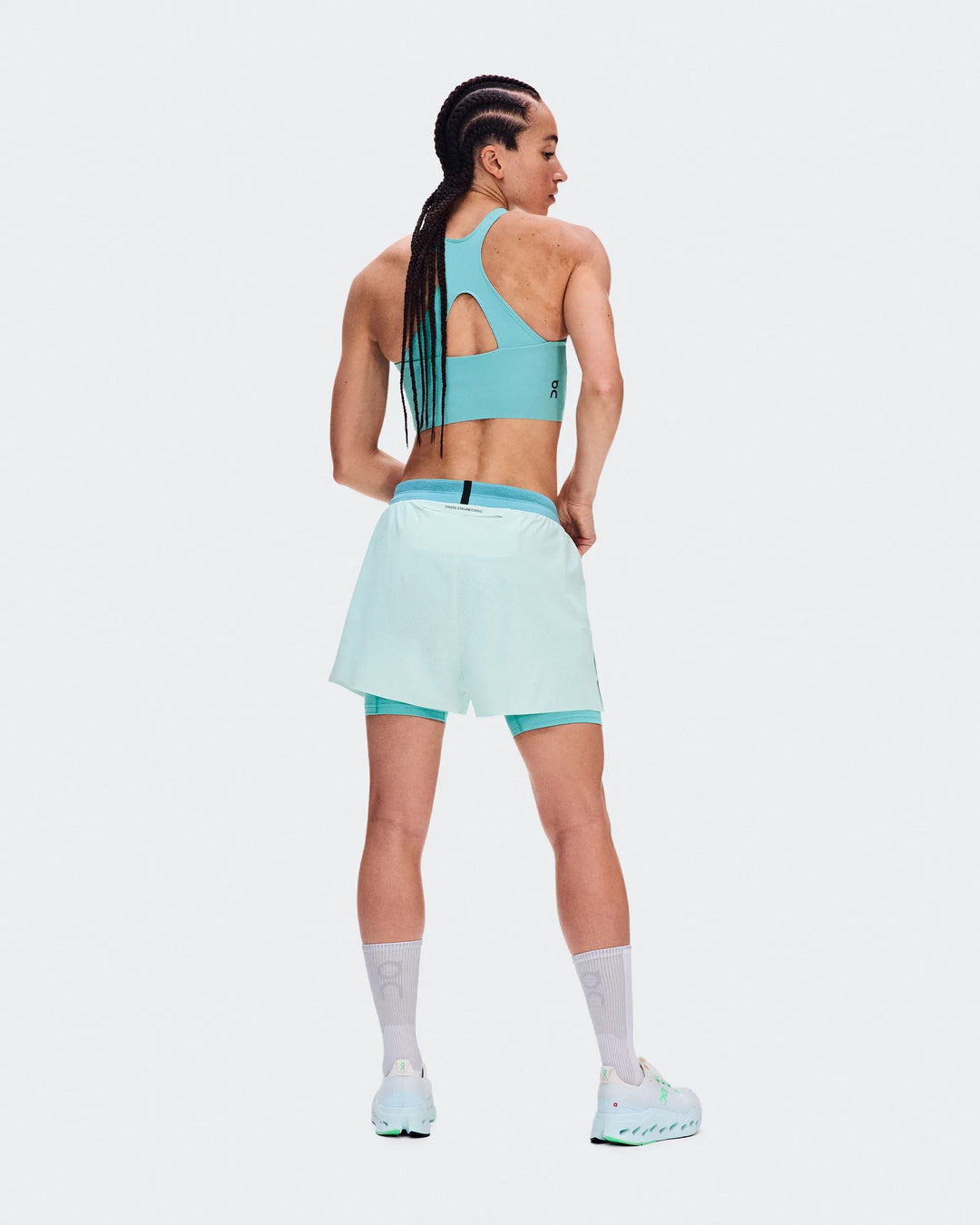 ON Women's 3" Performance 2/1 Shorts - Flurry Aquamarine