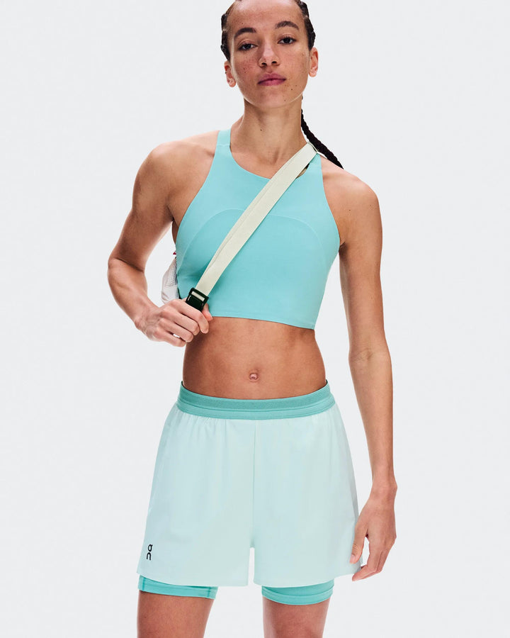 ON Women's 3" Performance 2/1 Shorts - Flurry Aquamarine