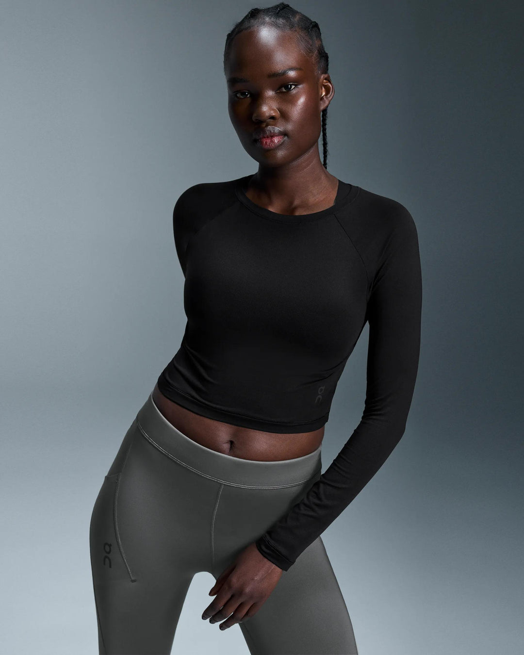 ON Women's Studio Long-T Crop - Black