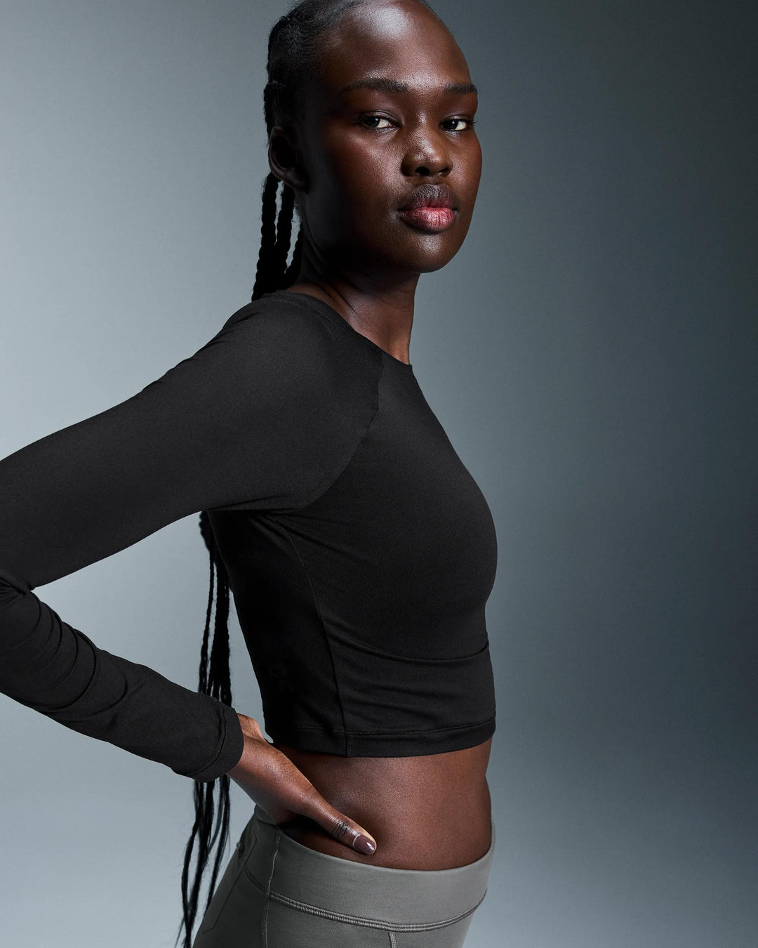 ON Women's Studio Long-T Crop - Black