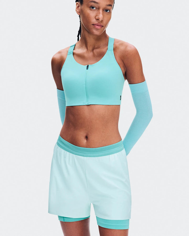 ON Women's Endurance Bra Zip - Aquamarine