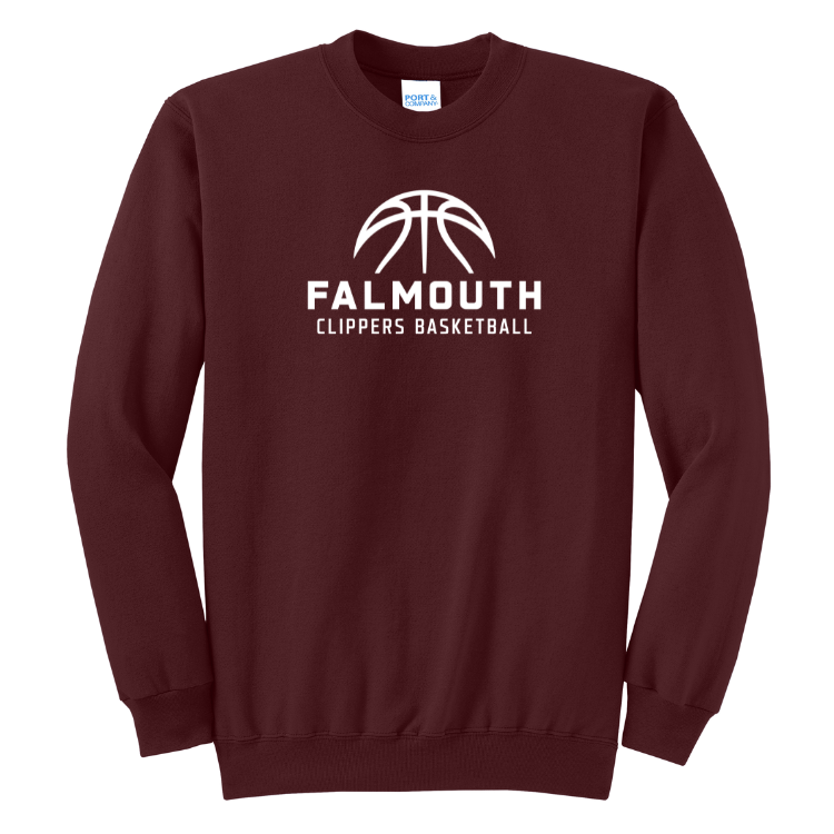 Falmouth Basketball -  Fleece Crewneck Sweatshirt (PC78)