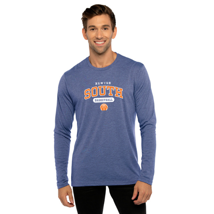 Newton South Basketball - Next Level Apparel Men's Triblend Long-Sleeve Crew (6071)