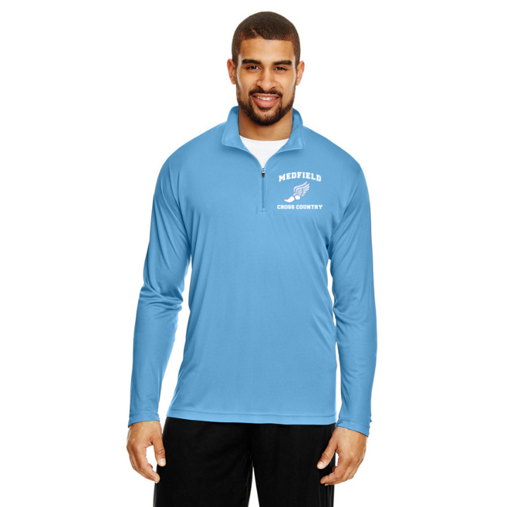 Malla de media cremallera para hombre de rendimiento Zone Performance Team 365 de Medfield Cross Country (TT31)