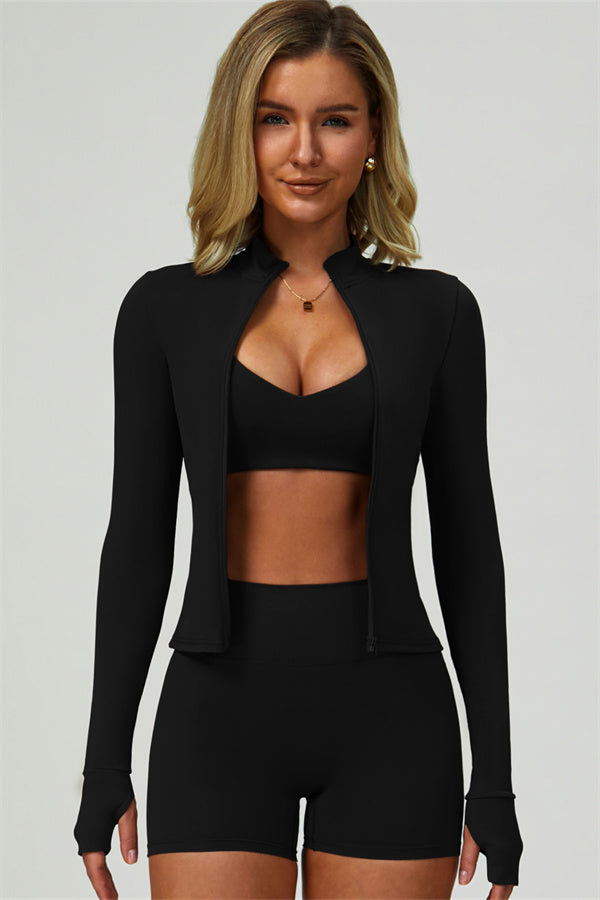The Seraphine Jacket Sports Bra Shorts 3-Piece Set