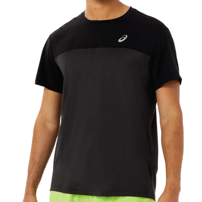 Camiseta ASICS Race SS para hombre, color negro/grafito (2011C239)