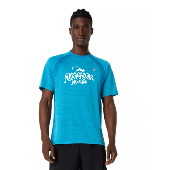 Madagascar Marathon - ASICS Men's Road SS Top Aegean Blue (2011D453)