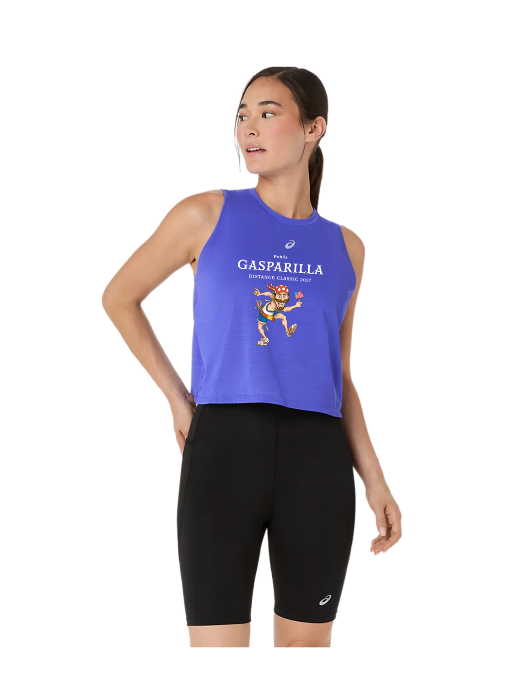 Top corto de ciclismo ASICS Falmouth Road Race 2024 para mujer (2012C966-001) FRR19