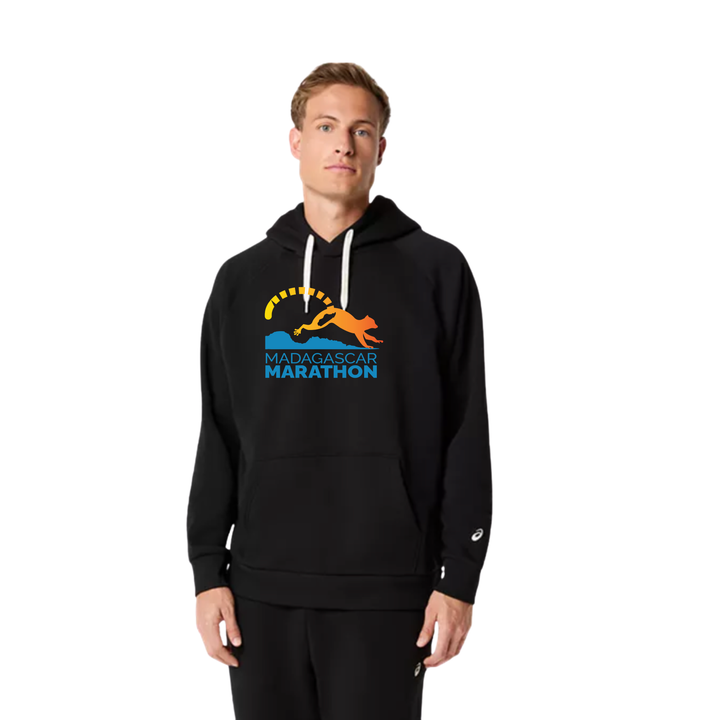 Madagascar Marathon- ASICS Unisex Fleece Relaxed Pullover Hoodie Black (2031F470)