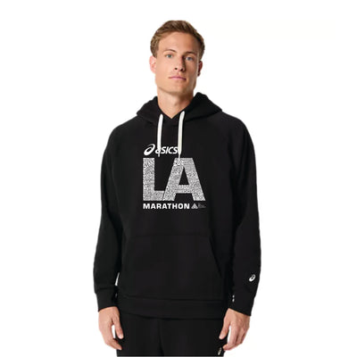 Maratón de Los Ángeles ASICS 2026 - Sudadera con capucha unisex de forro polar ASICS, color negro (2031F470) (LA26-15)