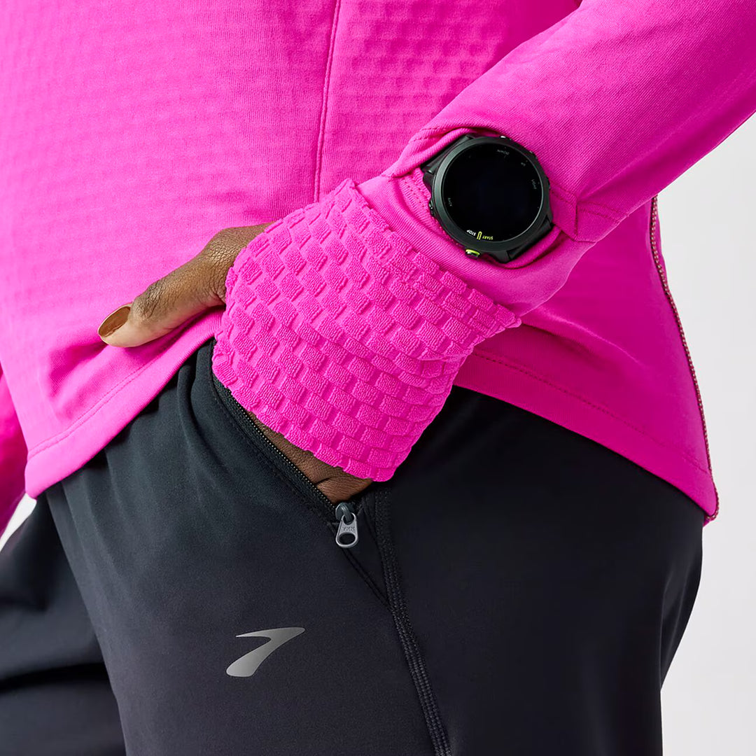 Sudadera con capucha térmica Brooks Notch 3.0 para mujer - Magenta - MUJER 