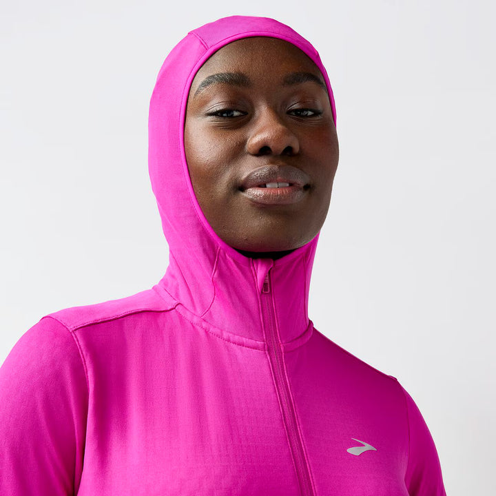 Sudadera con capucha térmica Brooks Notch 3.0 para mujer - Magenta - MUJER 