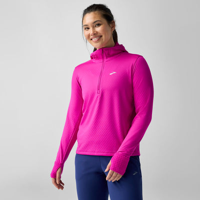 Sudadera con capucha térmica Brooks Notch 3.0 para mujer - Magenta - MUJER 