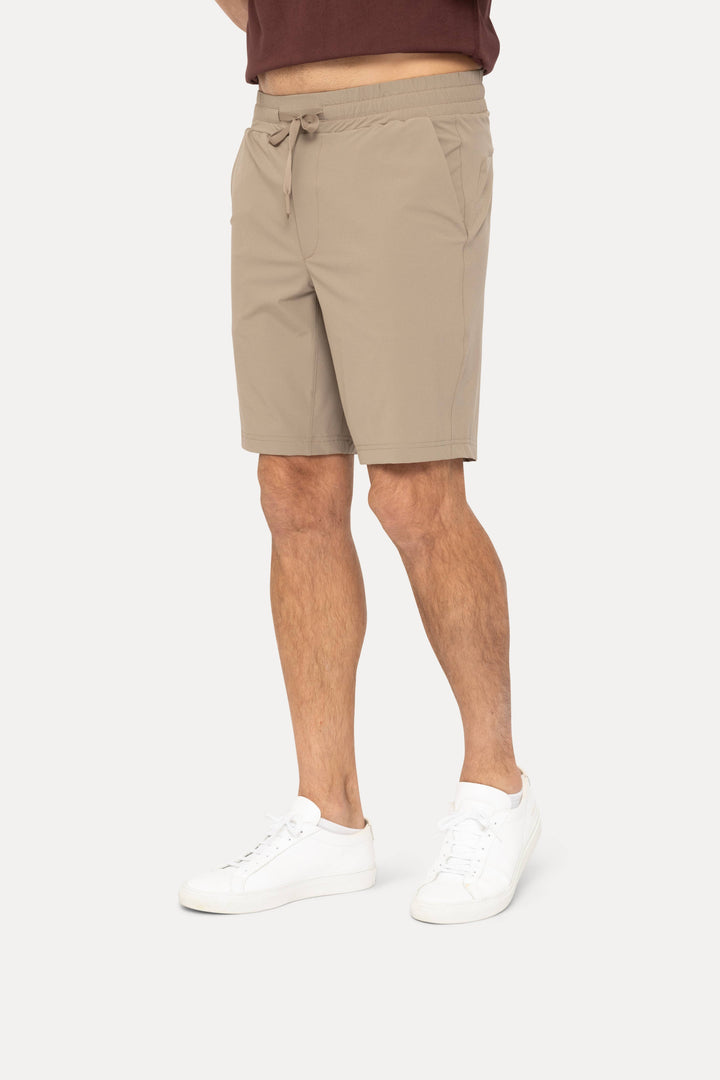 Mono B - Drawstring Shorts with Pockets - Dark Wood MEN