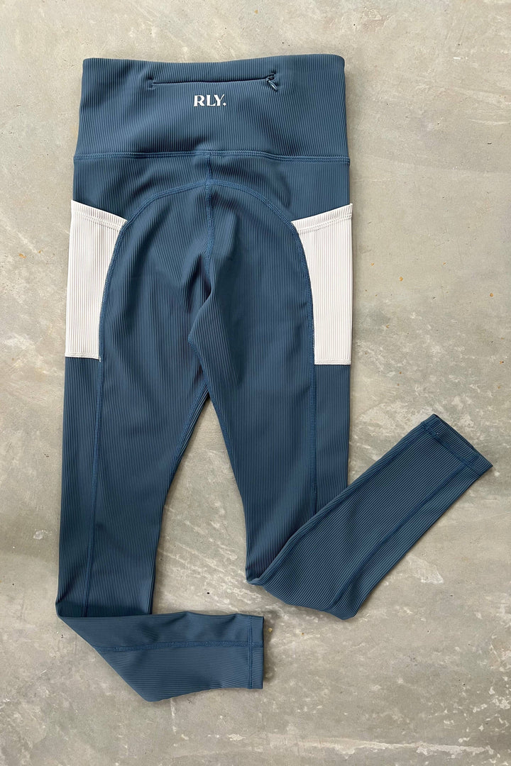 Relay Active - Kayla Pocket Leggings - Blue Slate/Oatmeal WOMEN