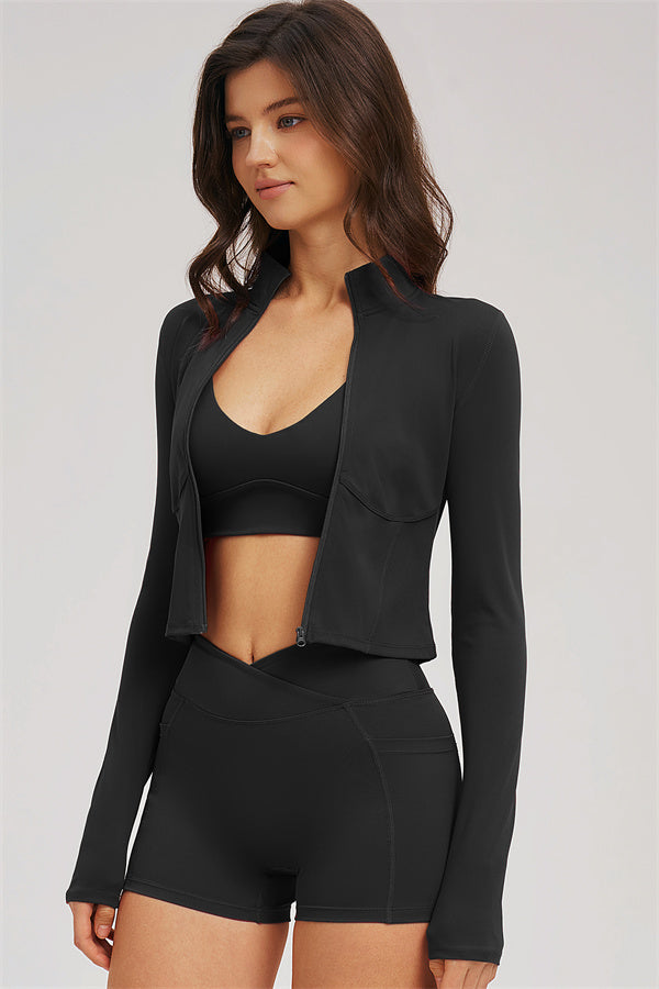 The Sizzle Zip Jacket Sports Bra Shorts 3-Piece Set