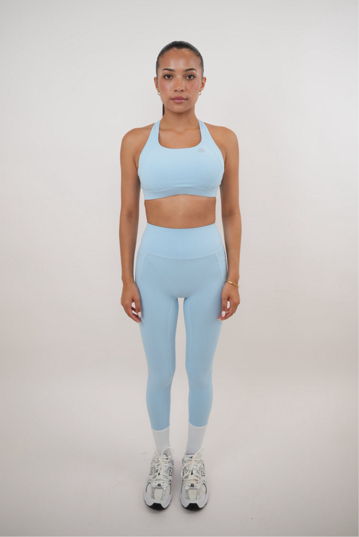 I Am Glowing Sky Blue Quick Dry Butter Legging