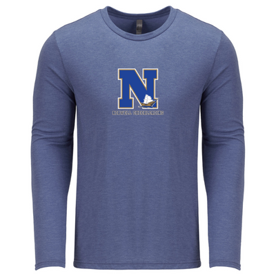 Camiseta de manga larga con cuello redondo y triblend para hombre de Norwell Cheer Next Level Apparel (6071)