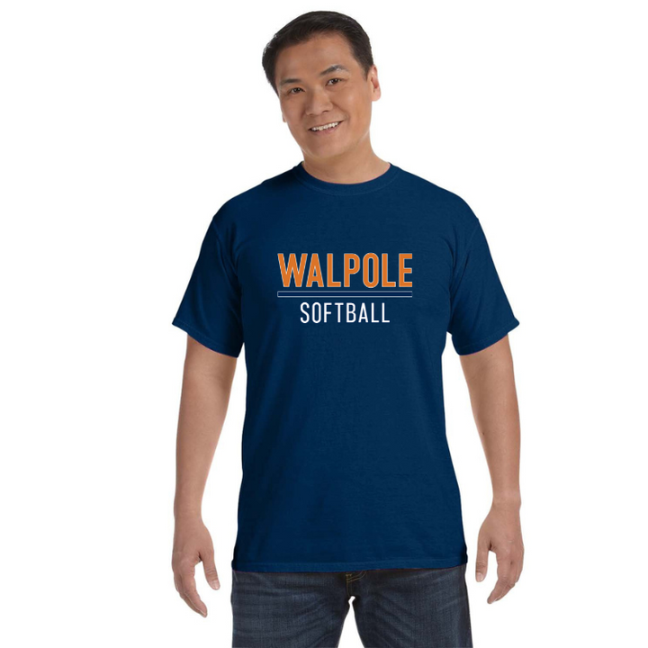 Camiseta unisex de algodón de peso pesado para adultos de Walpole Softball (C1717)