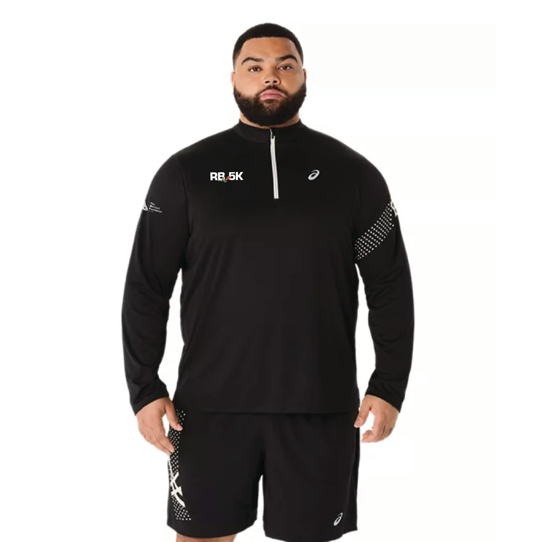 2026 Rose Bowl 5K - ASICS Men's Icon Long Sleeve 1/2 Zip Black (2011D241) (RB26-11)