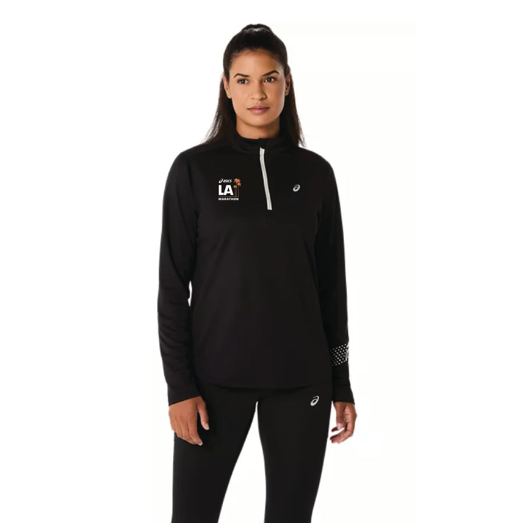 2026 ASICS Los Angeles Marathon -ASICS Women's Icon 1/2 Zip Black (2012D175) (LA26-12)