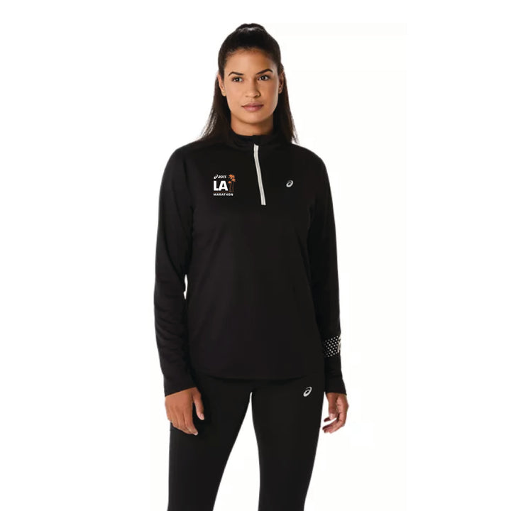 2026 ASICS Los Angeles Marathon -ASICS Women's Icon 1/2 Zip Black (2012D175) (LA26-12)