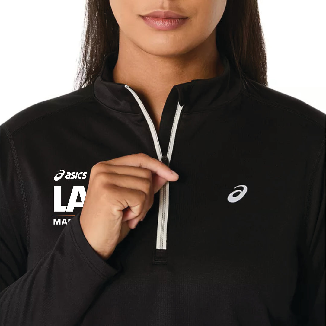 2026 ASICS Los Angeles Marathon -ASICS Women's Icon 1/2 Zip Black (2012D175) (LA26-12)