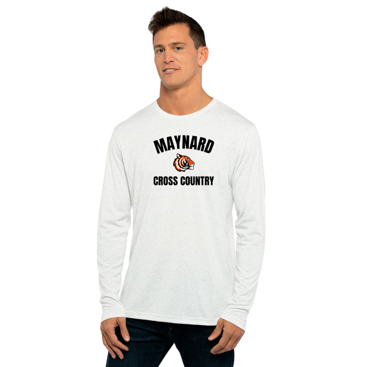 Camiseta de manga larga con cuello redondo y triblend para hombre de Maynard Cross Country Next Level Apparel (6071)