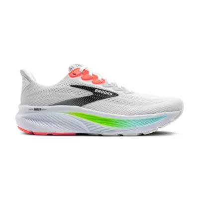 Brooks Ghost 17 Wide para hombre - Blanco/Rosa arcilla/Gecko (1104422E112) 