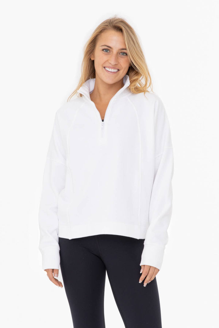 Mono B - Plush Half-Zip Fleece Pullover WOMEN