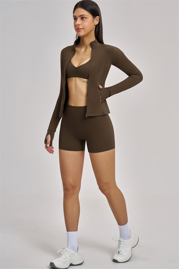 The Swoon Jacket Sports Bra Shorts 3-Piece Set