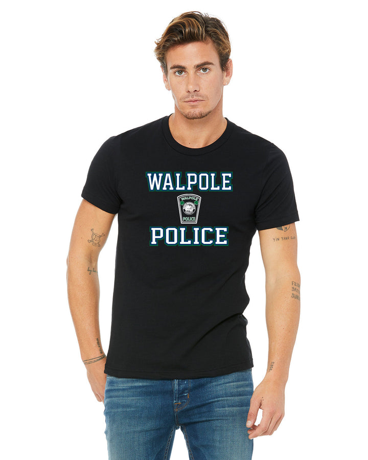 Día de San Patricio 2024 del Departamento de Policía de Walpole: camiseta unisex de lona jaspeada con logo CVC de Bella + (3001C)