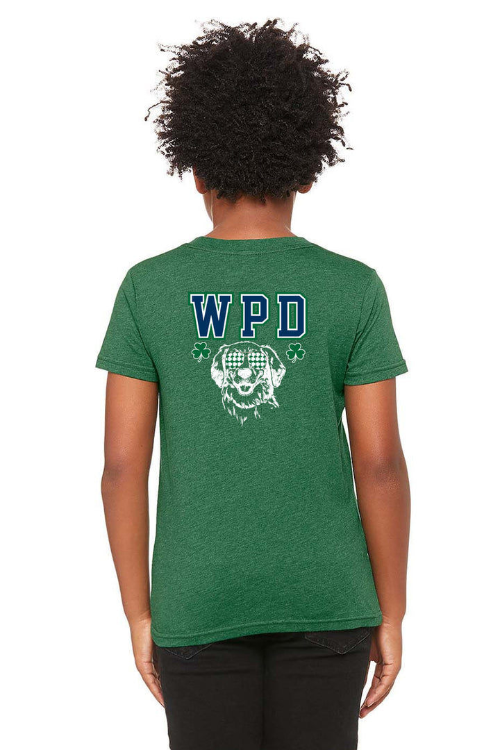 Walpole PD St. Patrick's Day 2024 LC Badge - Bella + Canvas Youth CVC Jersey T-Shirt - 3001YCV