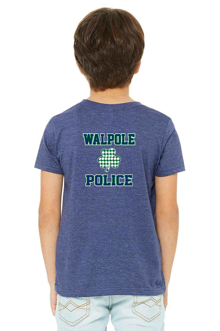 Walpole PD St. Patrick's Day 2024 LC Badge - Bella + Canvas Youth CVC Jersey T-Shirt - 3001YCV